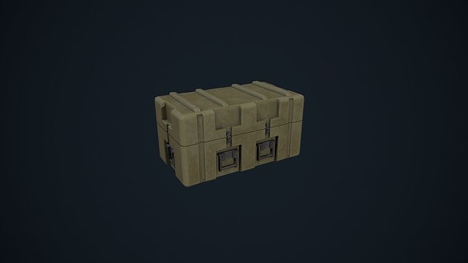 Stylized Low Poly Military Hard Case Low-poly 3D model