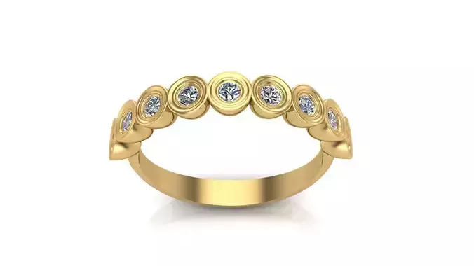 woman ring with gems 3D print model