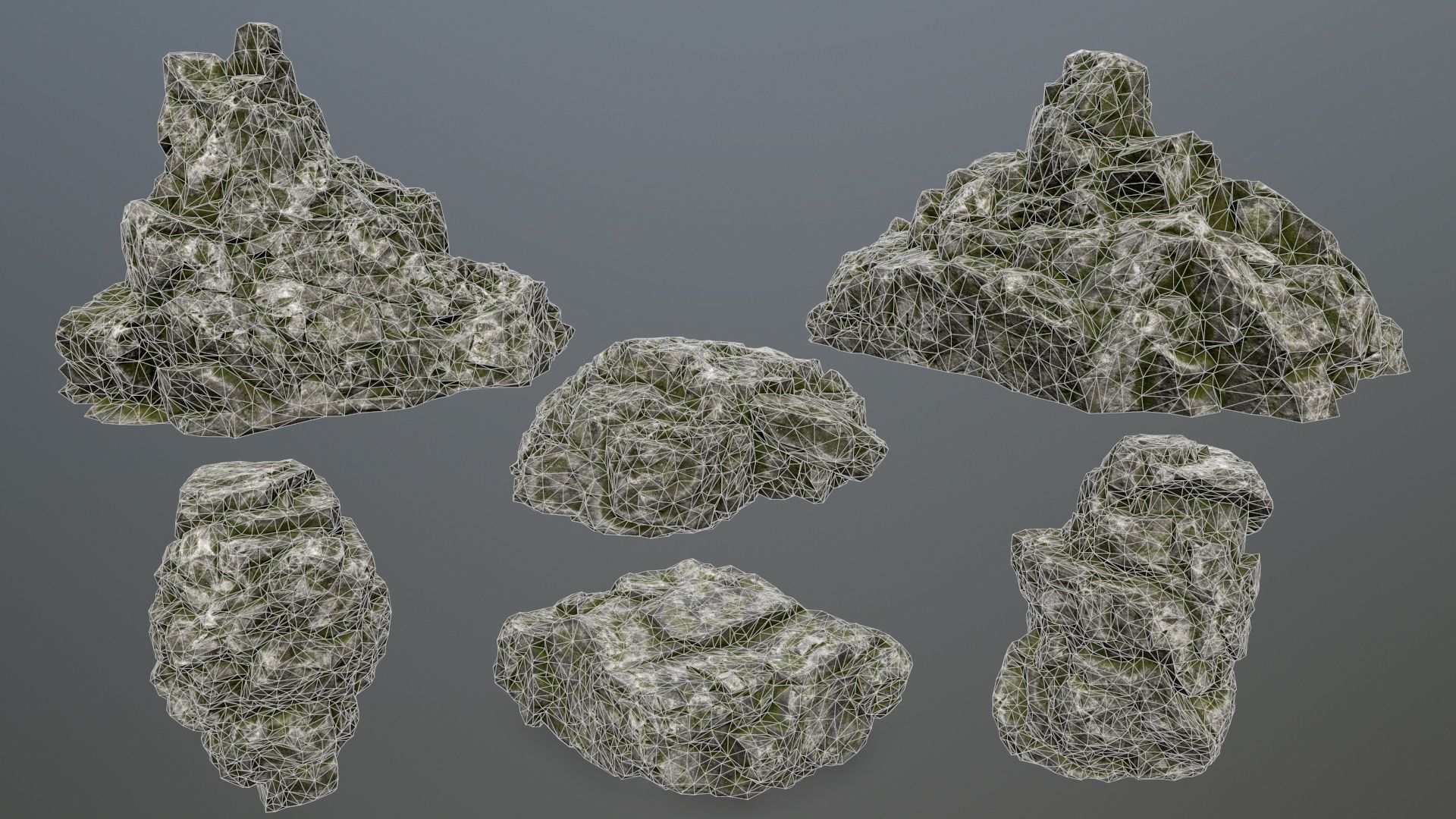 rocks set rock Low-poly 3D model_22