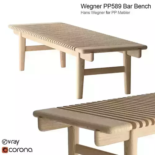 Hans Wegner PP Mobler 589 bar bench