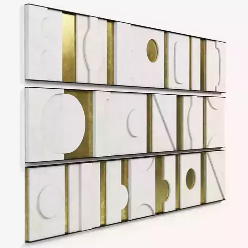 Art Wall Sculpture Panels Modernist Frieze Triptych 3D model