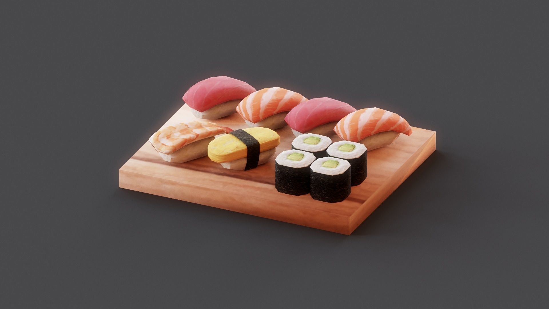 Sushi G08 Low-poly 3D model_3