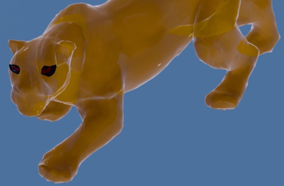 glass leopard 3D model_3