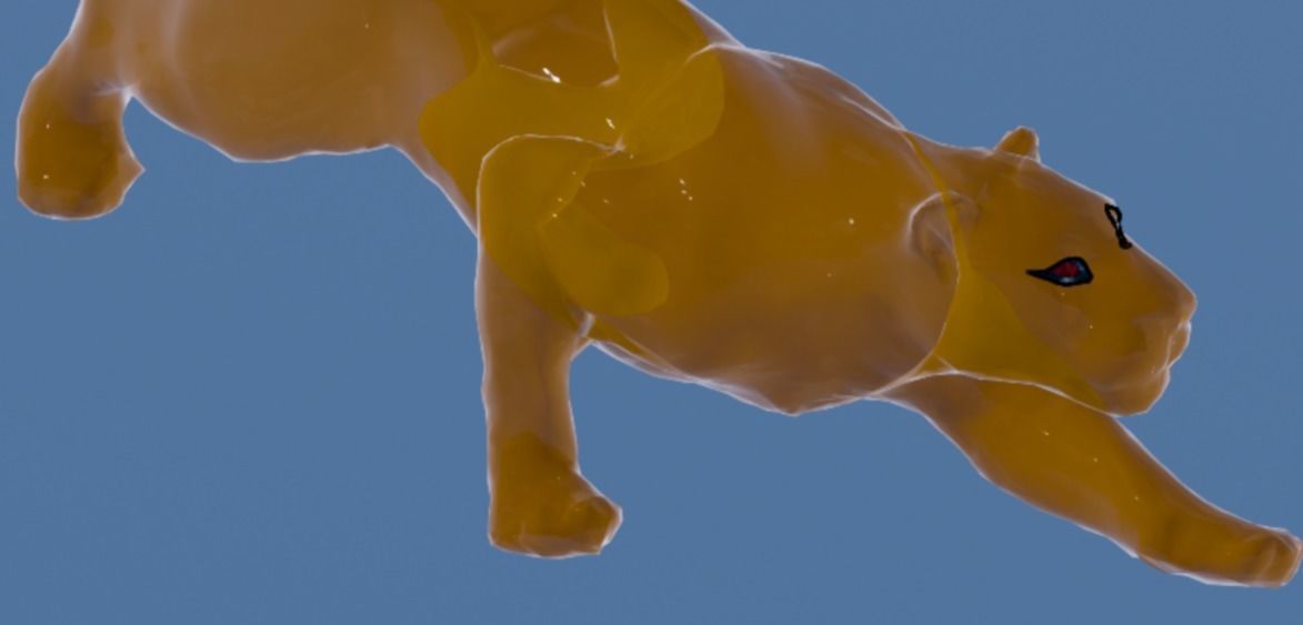 glass leopard 3D model_5