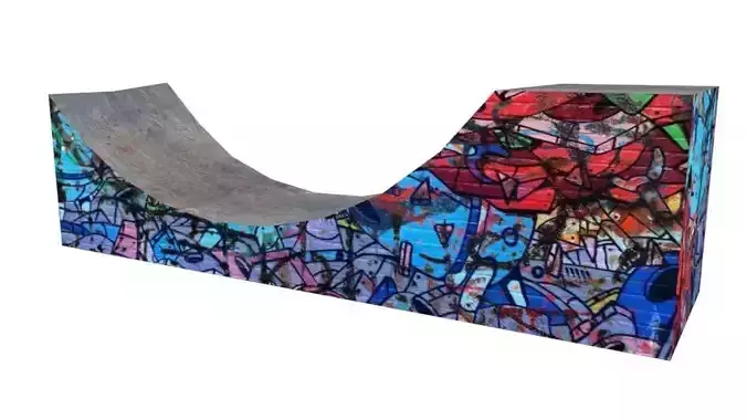 Skating Ramp Low Poly Model With Textures