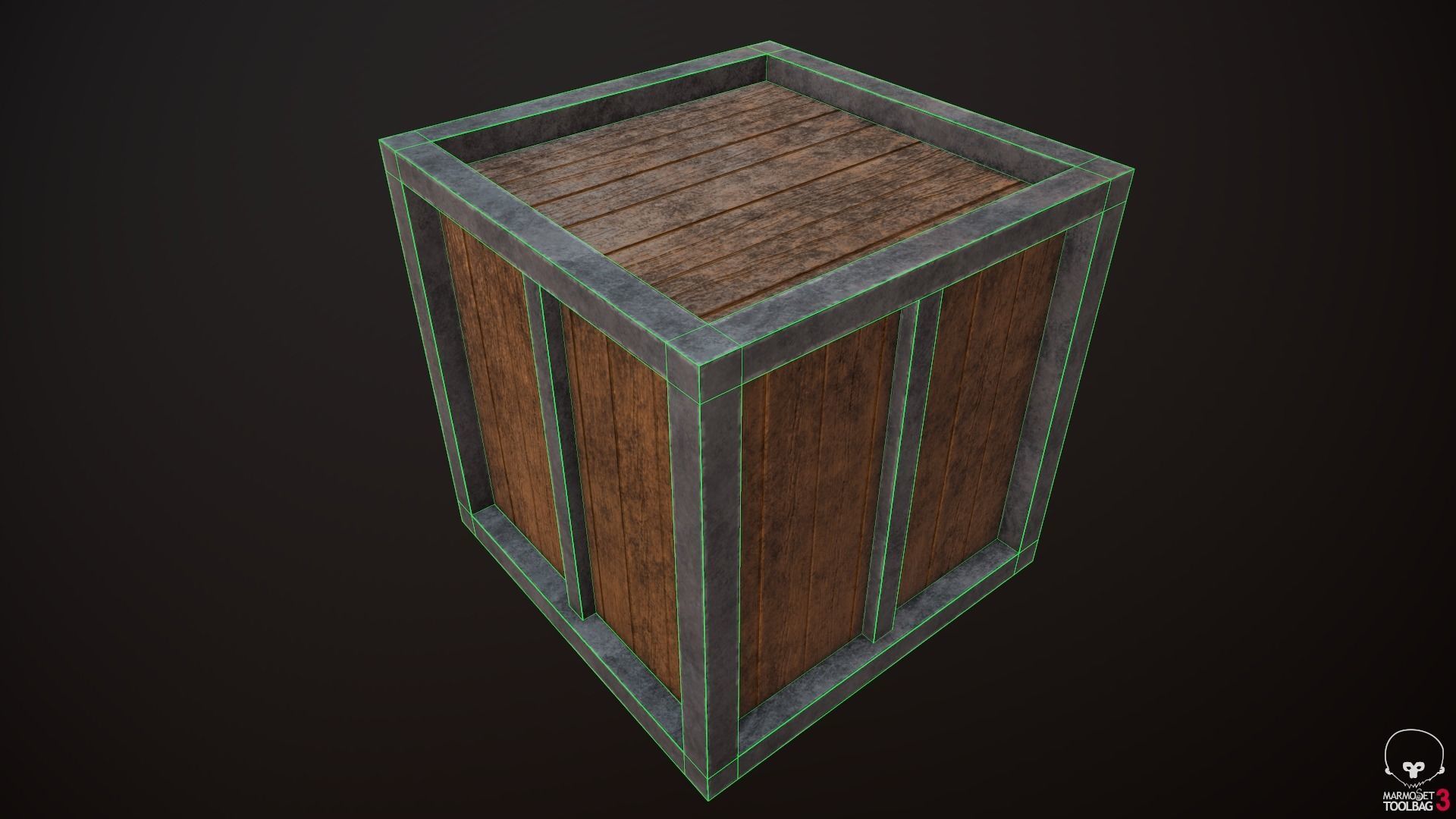 Crate-Box wooden crate Free low-poly 3D model_1