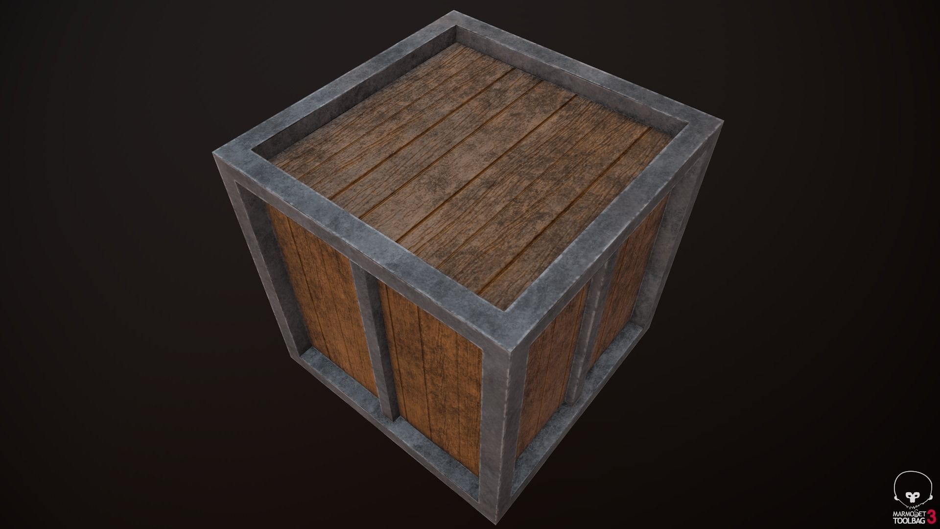 Crate-Box wooden crate Free low-poly 3D model_2