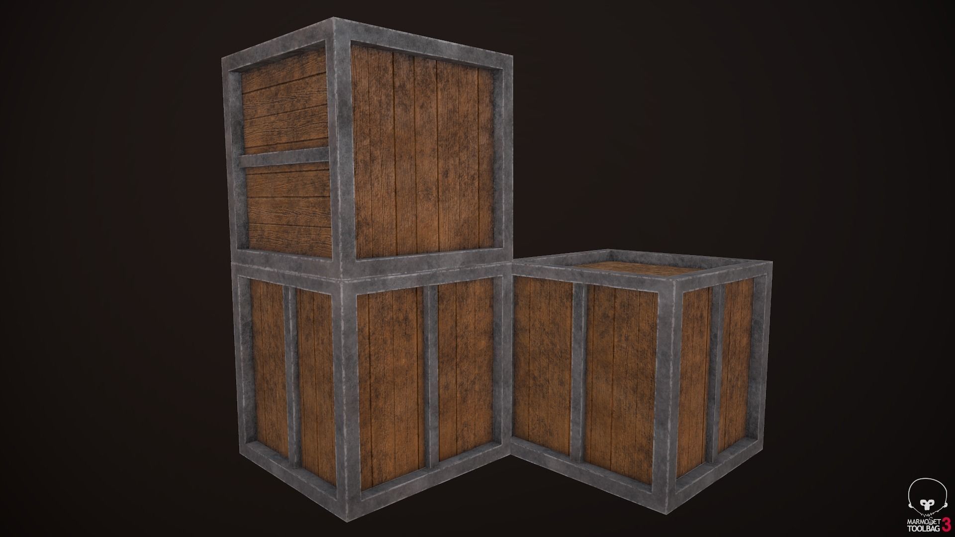 Crate-Box wooden crate Free low-poly 3D model_3