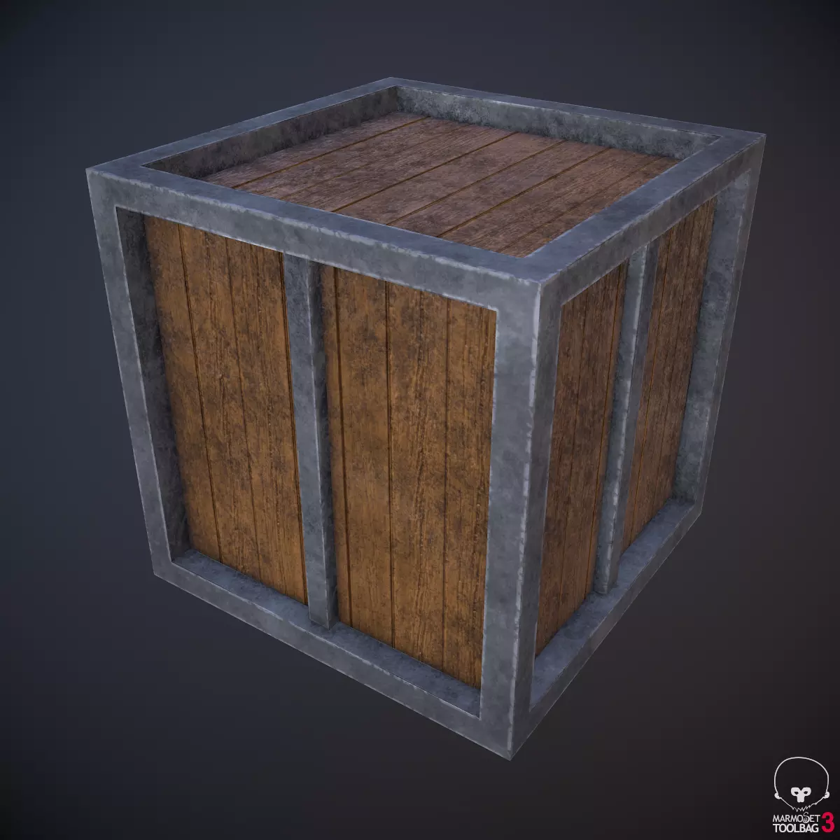 Crate-Box wooden crate Free low-poly 3D model_0