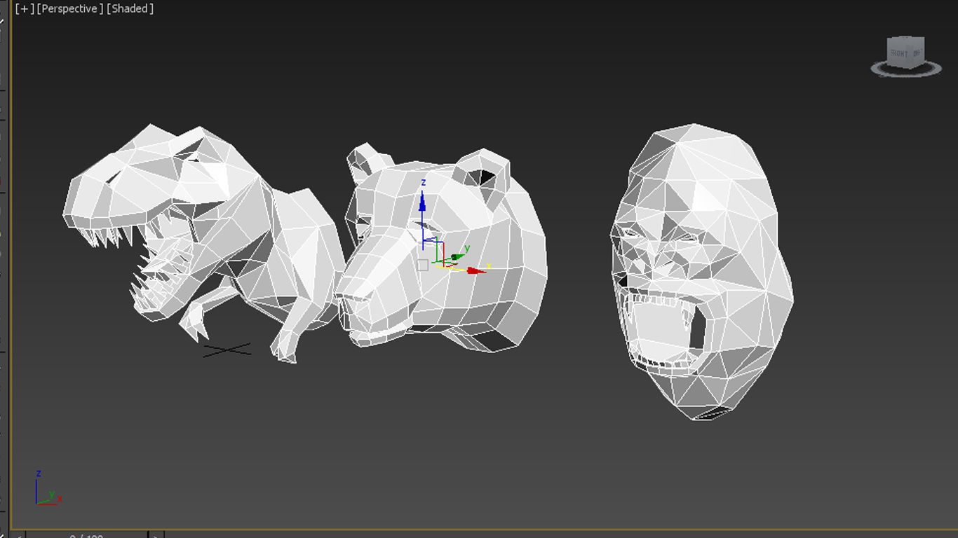 Gorilla Dino and Bear 3D model_2