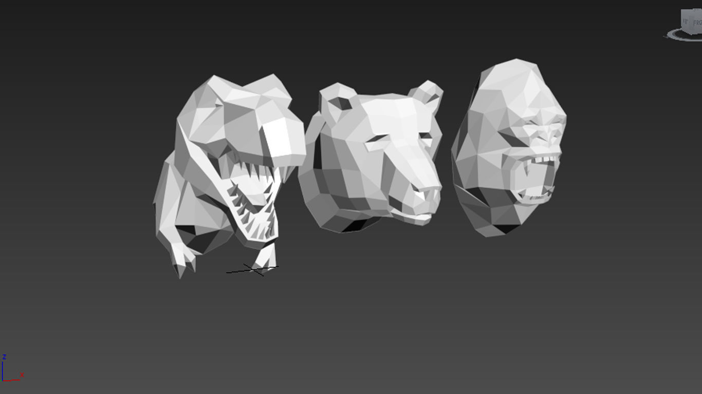 Gorilla Dino and Bear 3D model_4