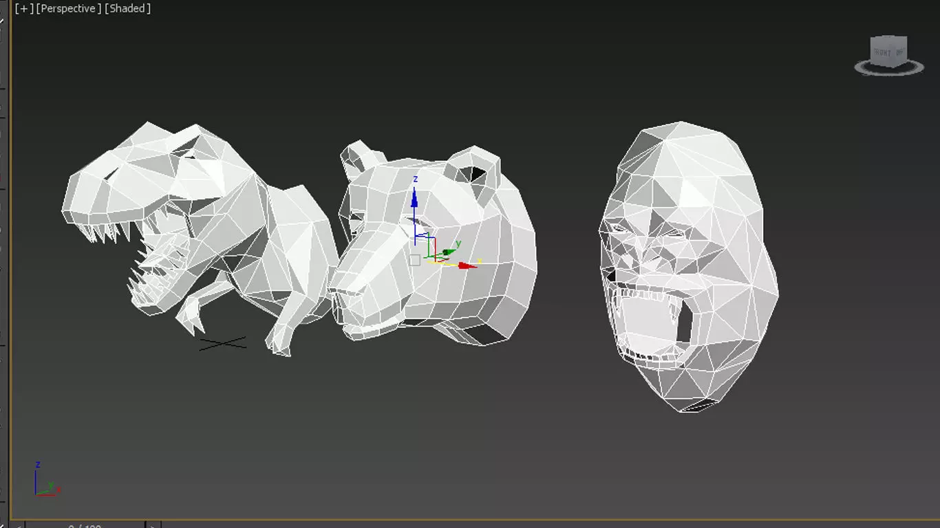Gorilla Dino and Bear 3D model_0