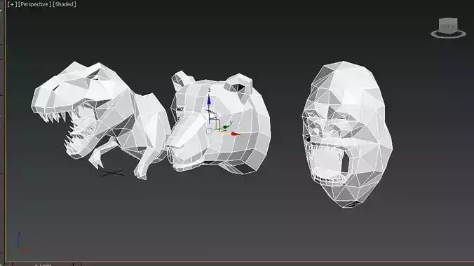Gorilla Dino and Bear 3D model