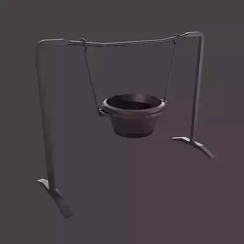 Suspended Cooking Pot Low-poly 3D model