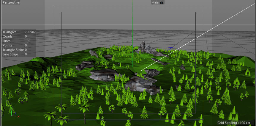 Landscape LowPoly 3D Model with trees and rocks Low-poly 3D model_10