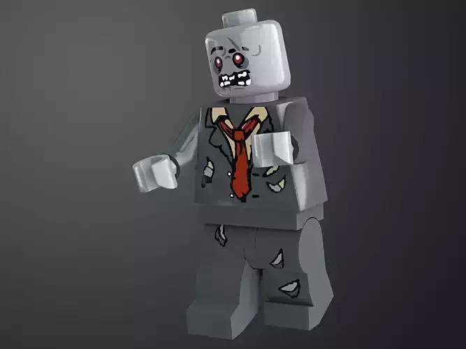 Zombie Lego Character Game Ready PBR Low-poly 3D model