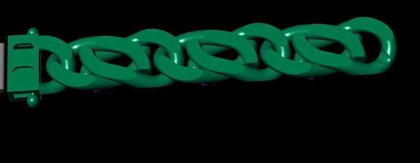 cuban chain diamond gold silver k001 new Stl 3D model_6