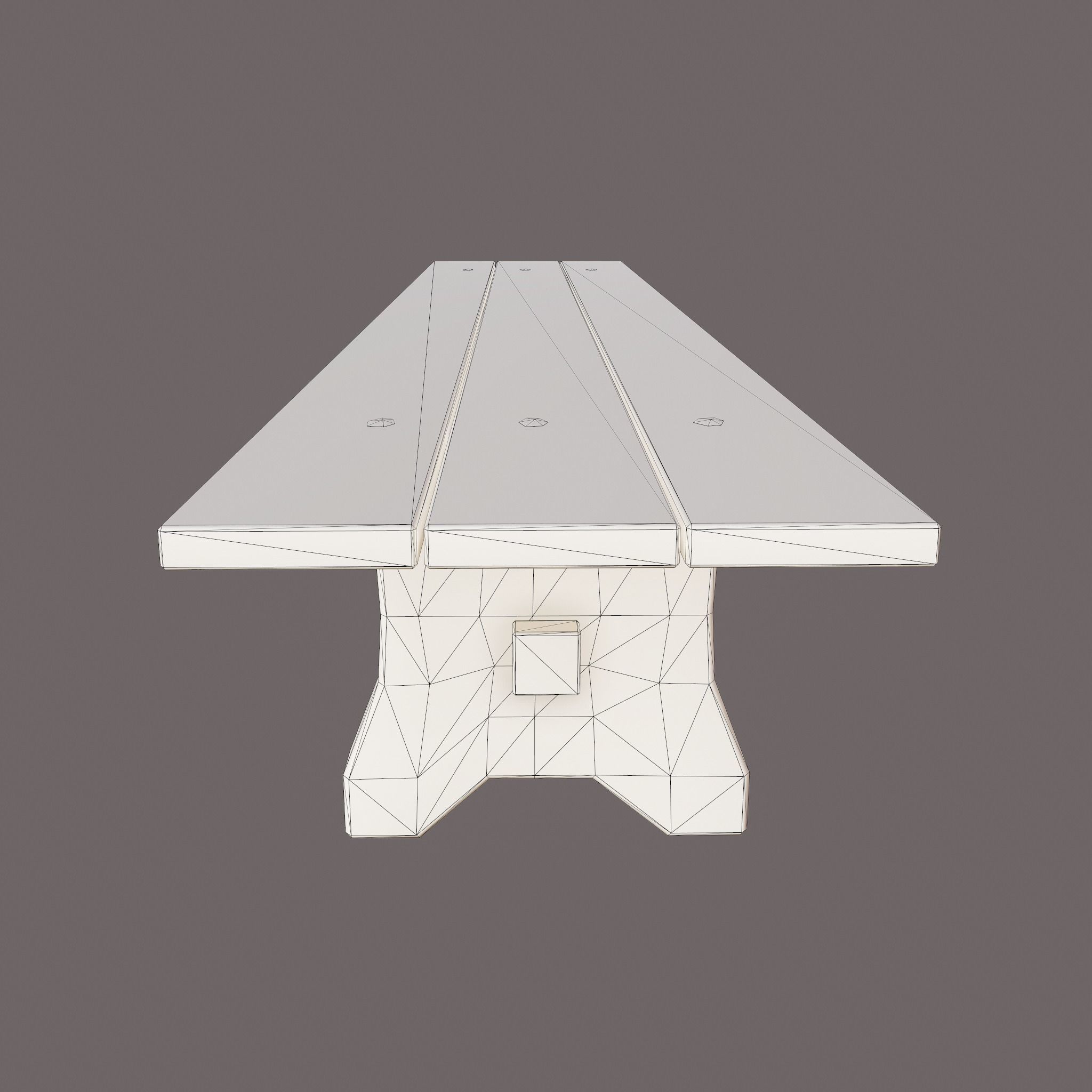 Wooden Bench Free low-poly 3D model_14