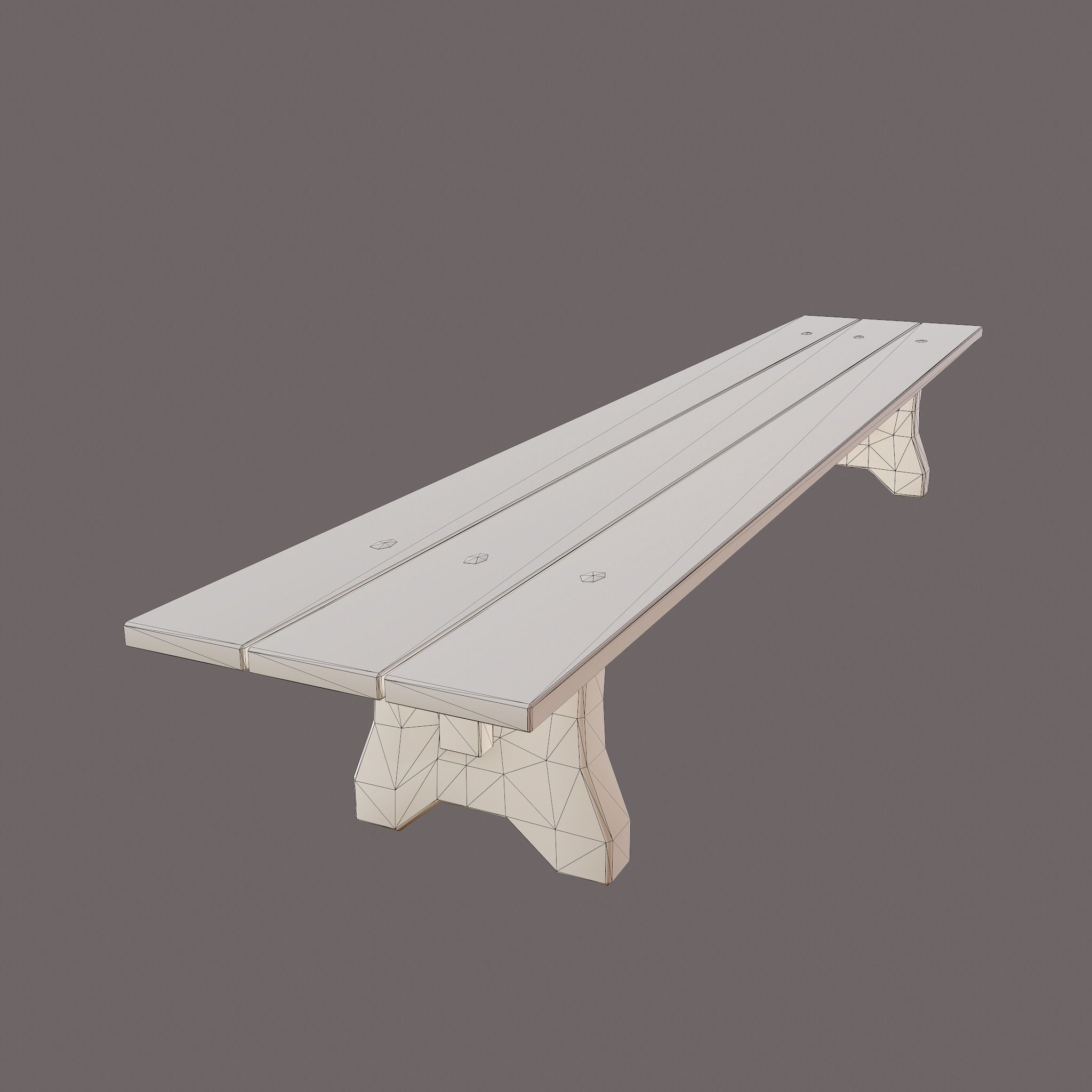 Wooden Bench Free low-poly 3D model_15