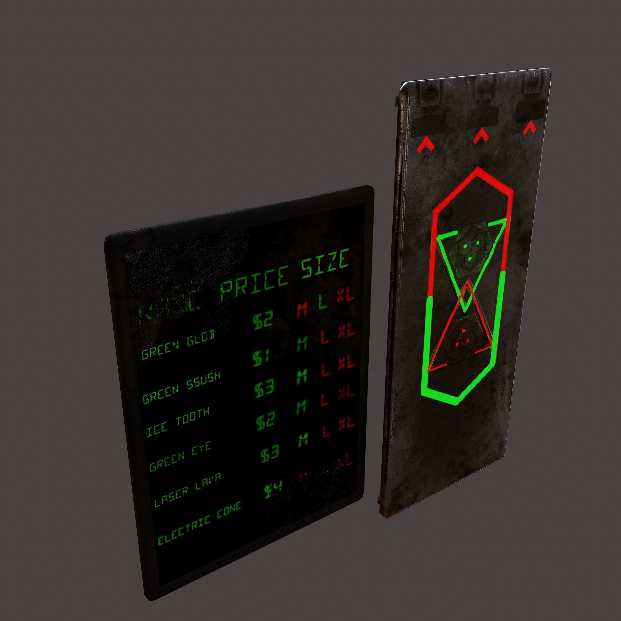 Sci-Fi Neon Door and Sign Free low-poly 3D model_12