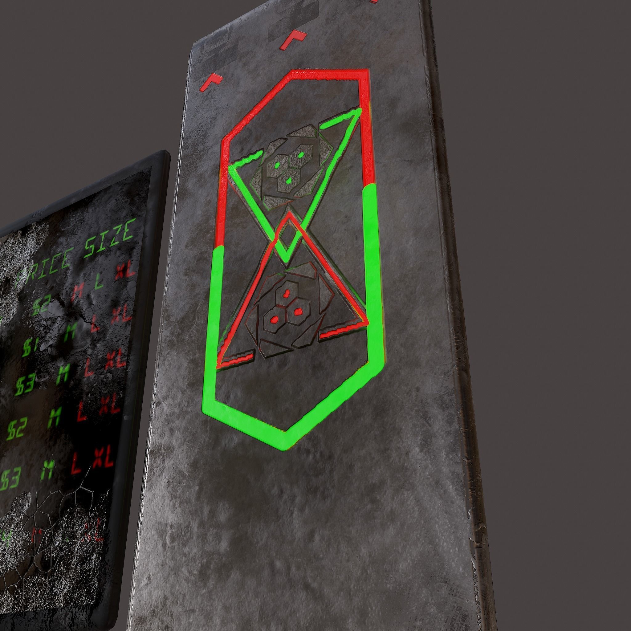 Sci-Fi Neon Door and Sign Free low-poly 3D model_10