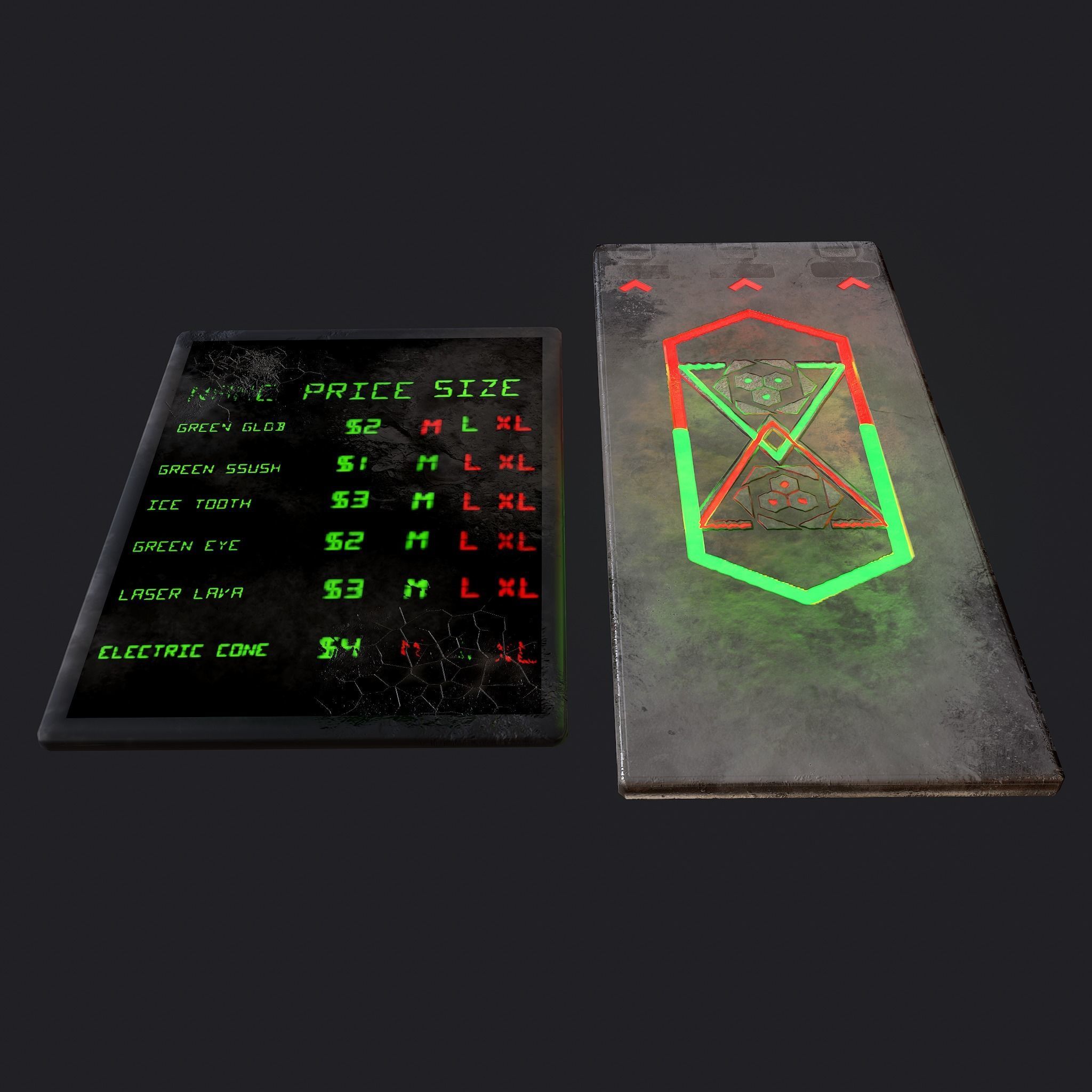 Sci-Fi Neon Door and Sign Free low-poly 3D model_6
