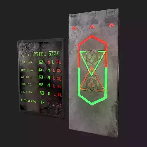 Sci-Fi Neon Door and Sign