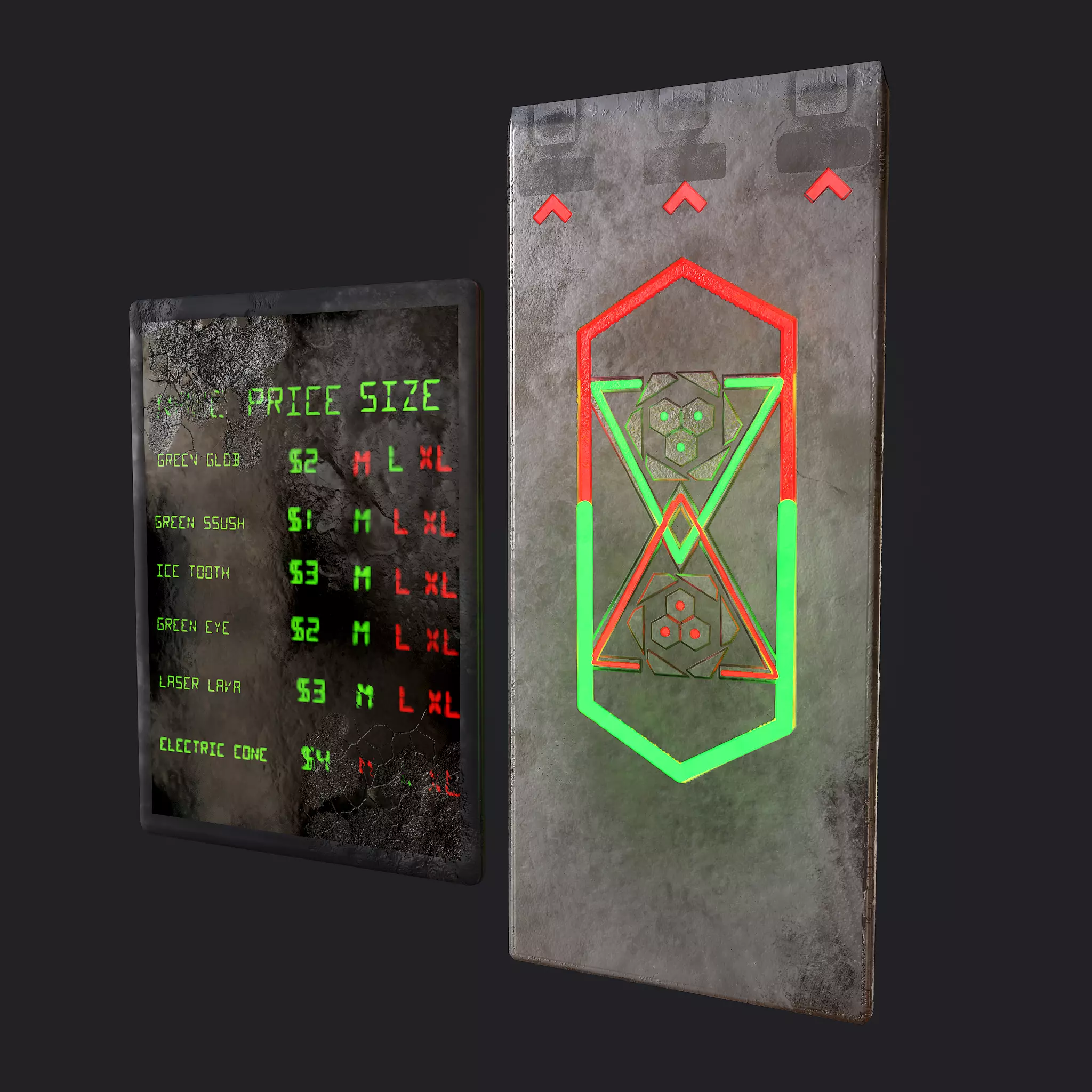 Sci-Fi Neon Door and Sign Free low-poly 3D model_0