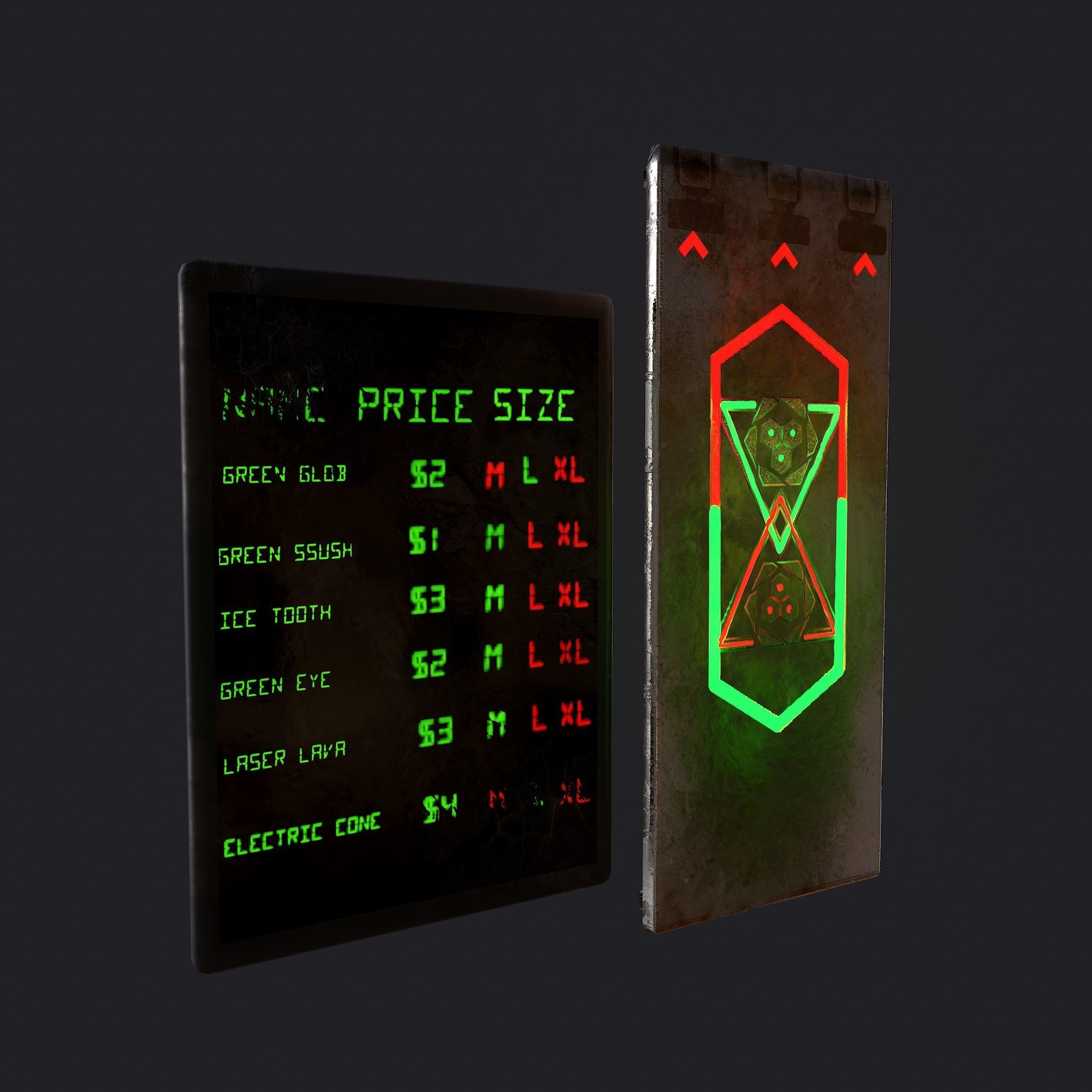 Sci-Fi Neon Door and Sign Free low-poly 3D model_5