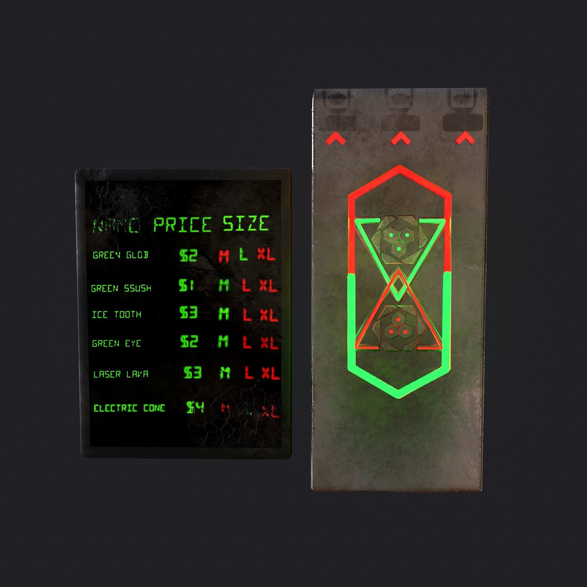 Sci-Fi Neon Door and Sign Free low-poly 3D model_4