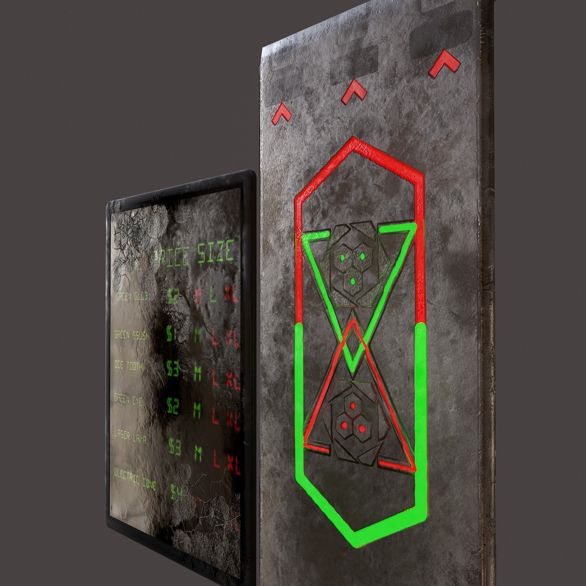 Sci-Fi Neon Door and Sign Free low-poly 3D model_11