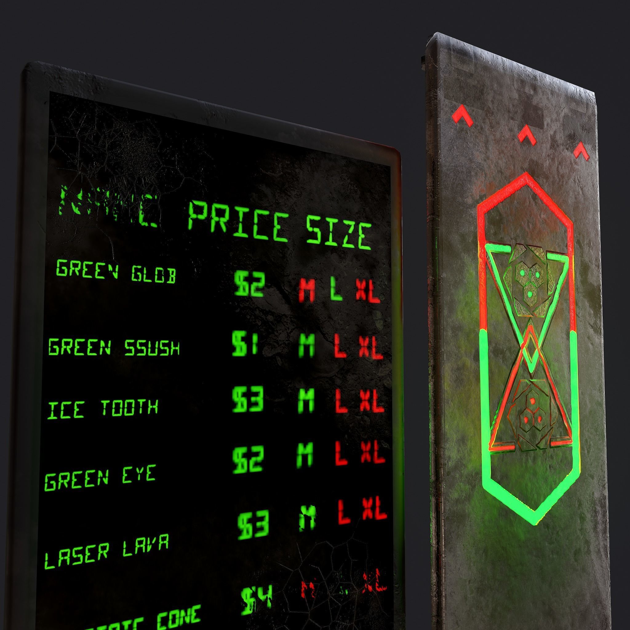 Sci-Fi Neon Door and Sign Free low-poly 3D model_7