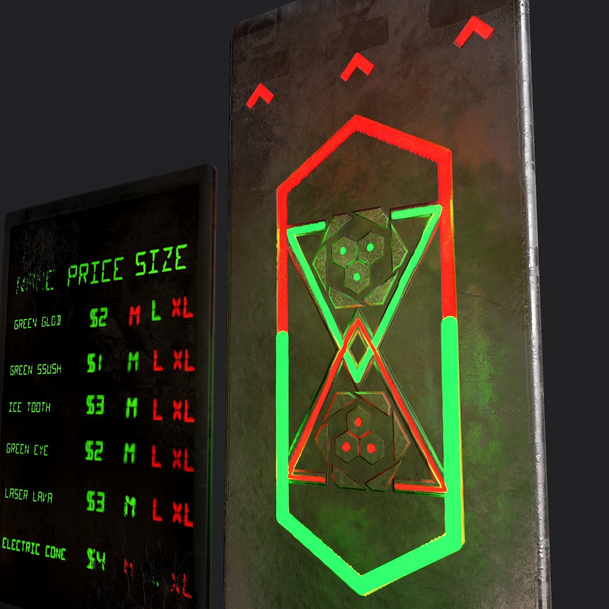 Sci-Fi Neon Door and Sign Free low-poly 3D model_3