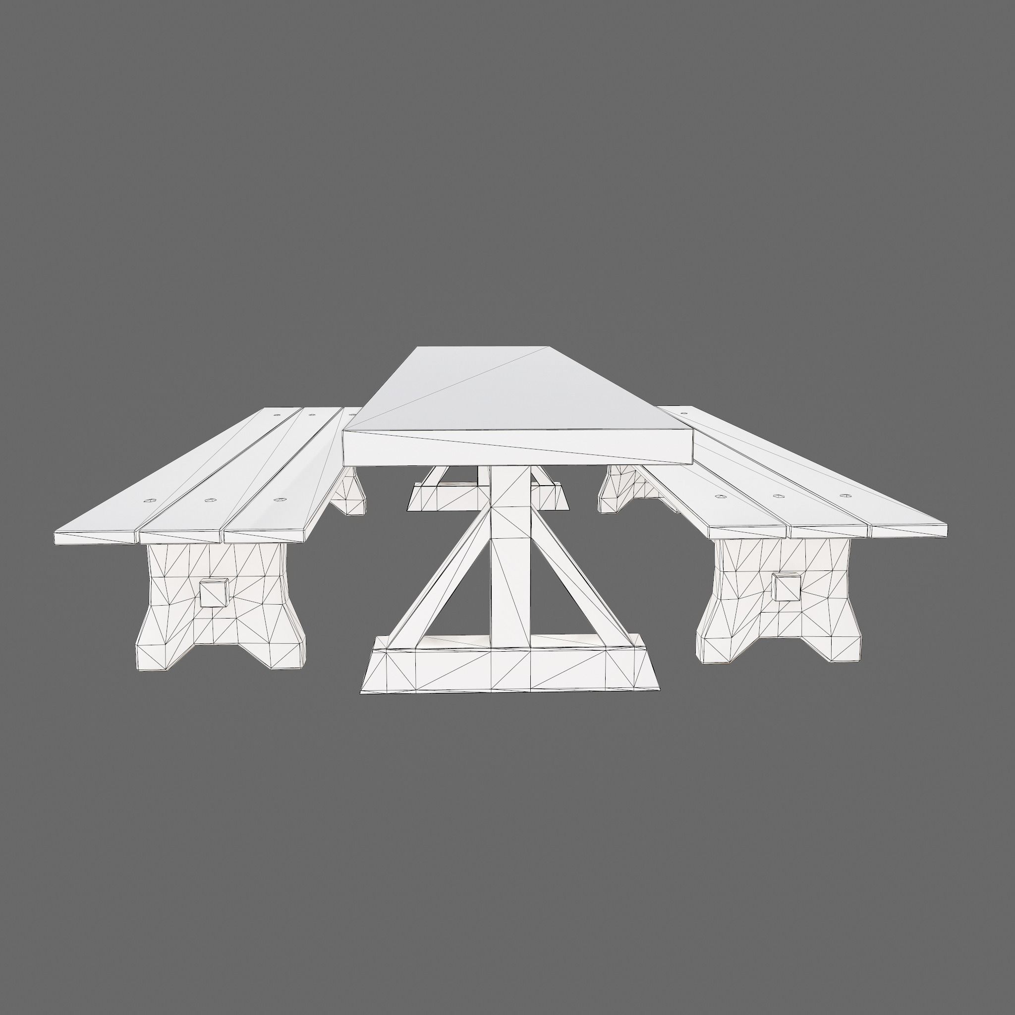 Wooden Tables Wide and Thin Free low-poly 3D model_17