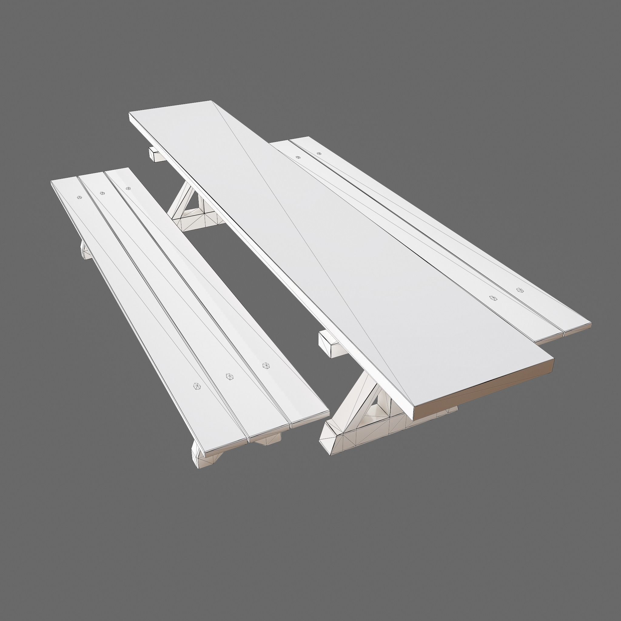 Wooden Tables Wide and Thin Free low-poly 3D model_13