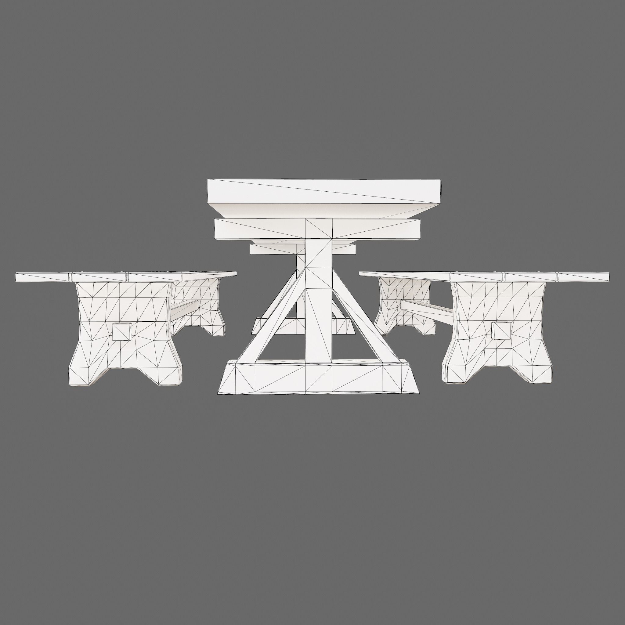 Wooden Tables Wide and Thin Free low-poly 3D model_18