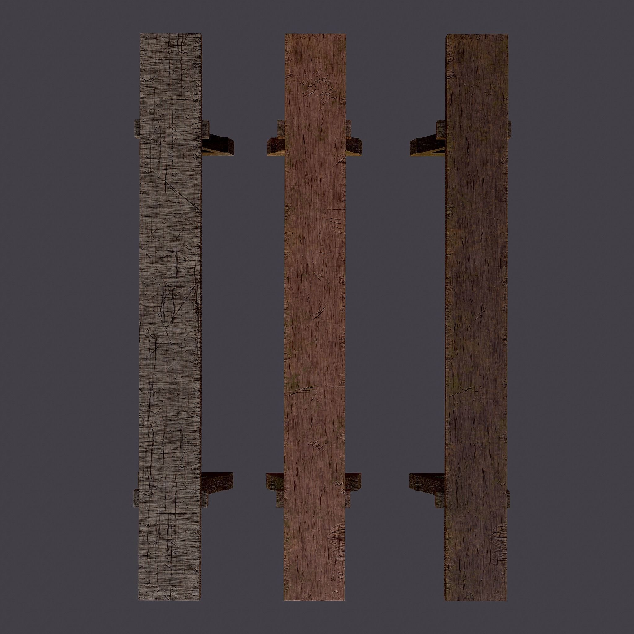 Wooden Tables Wide and Thin Free low-poly 3D model_4