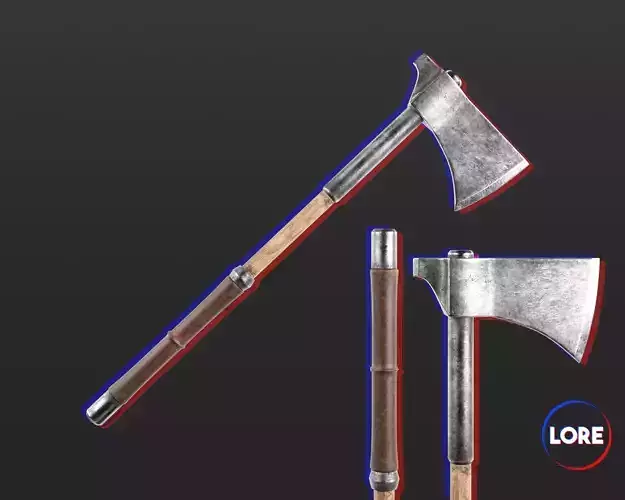 Medieval Knightly Weapon Axe Low-poly 3D model