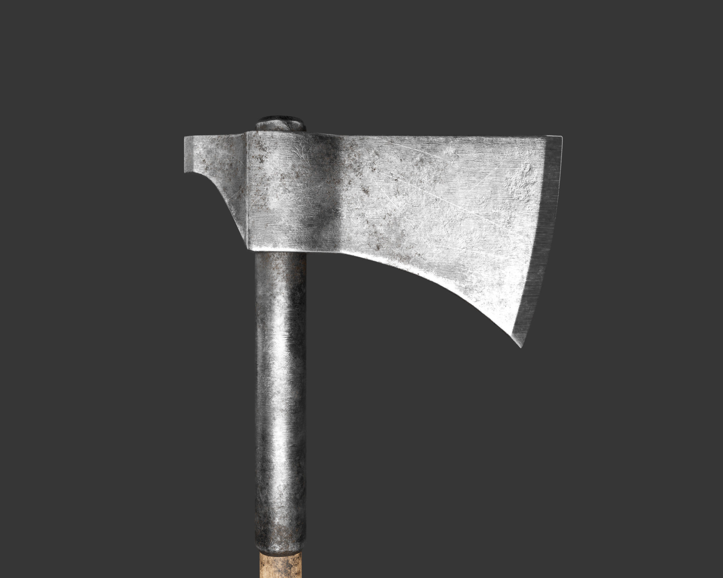 Medieval Knightly Weapon Axe Low-poly 3D model_9