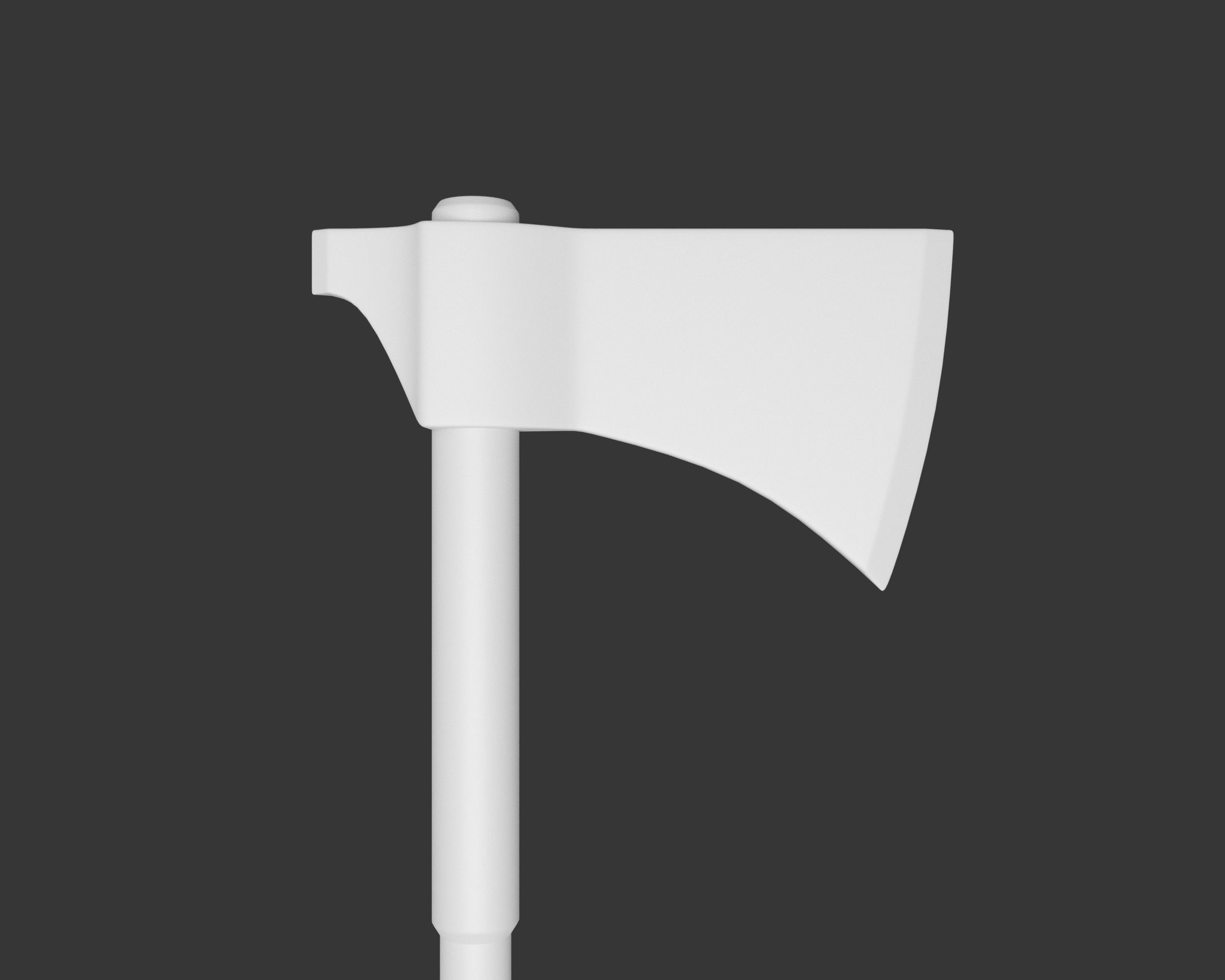 Medieval Knightly Weapon Axe Low-poly 3D model_10