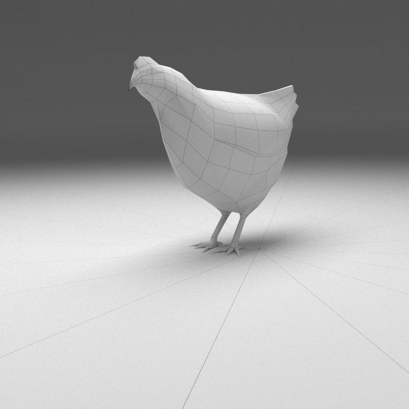 Chicken low poly rooster Low-poly 3D model_10