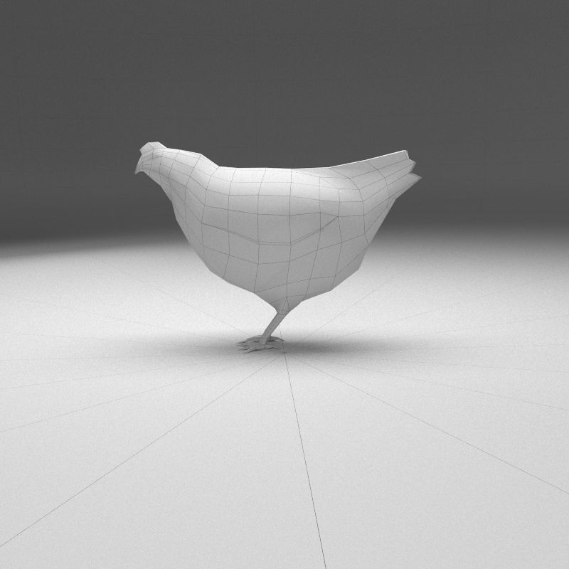 Chicken low poly rooster Low-poly 3D model_11