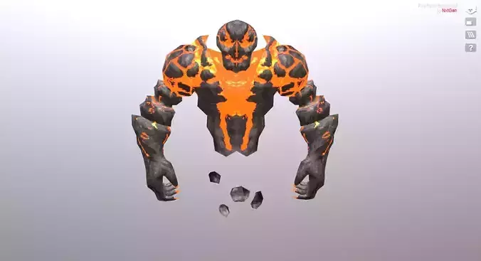 Fire Spirit Elemental Low-poly 3D model