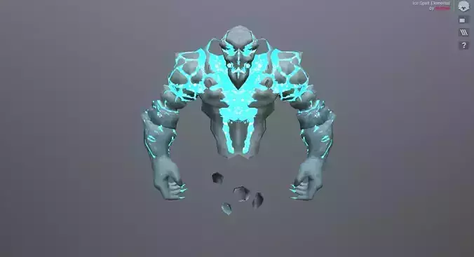 Ice Spirit Elemental Low-poly 3D model