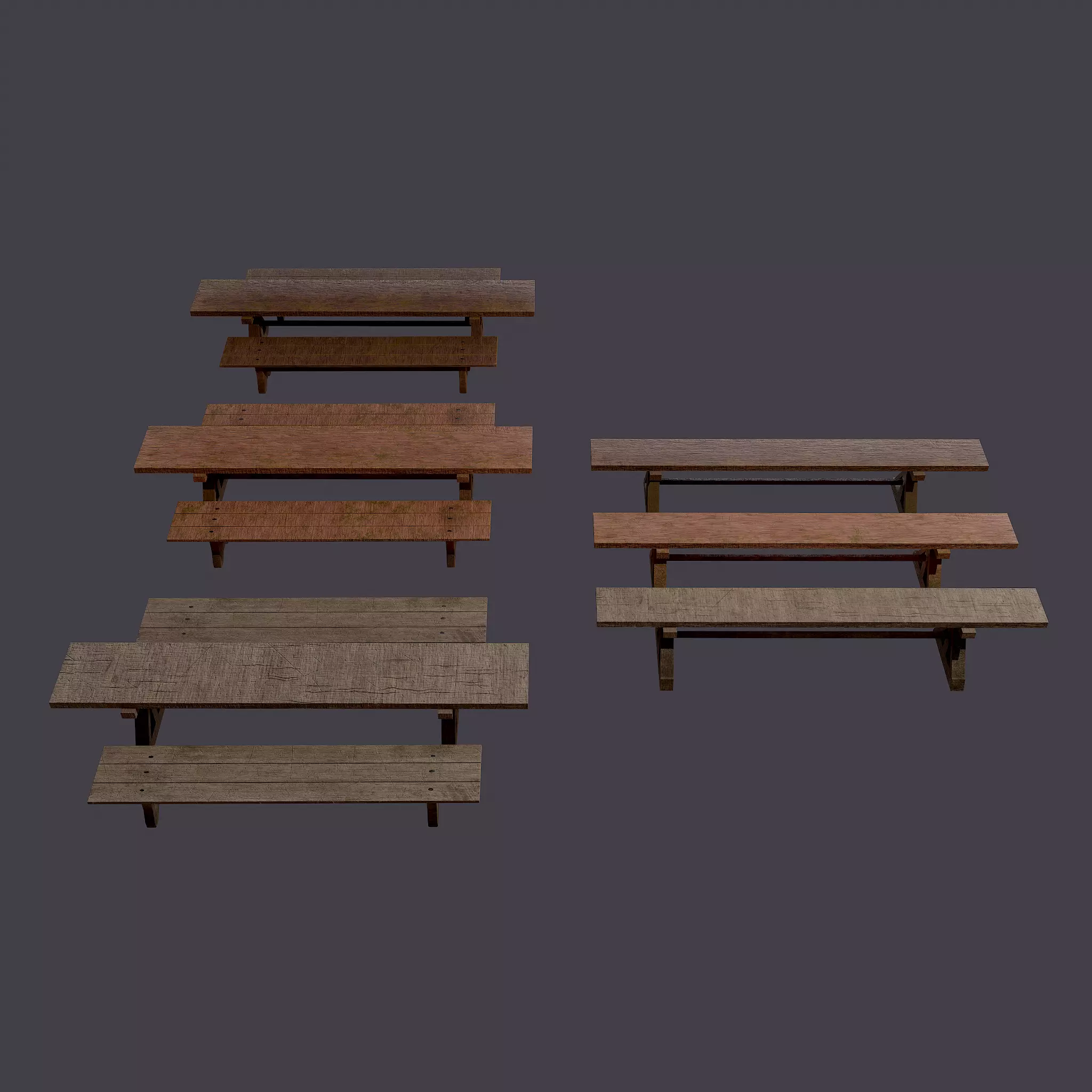 Tables and Benches Package 3D Model Collection_0