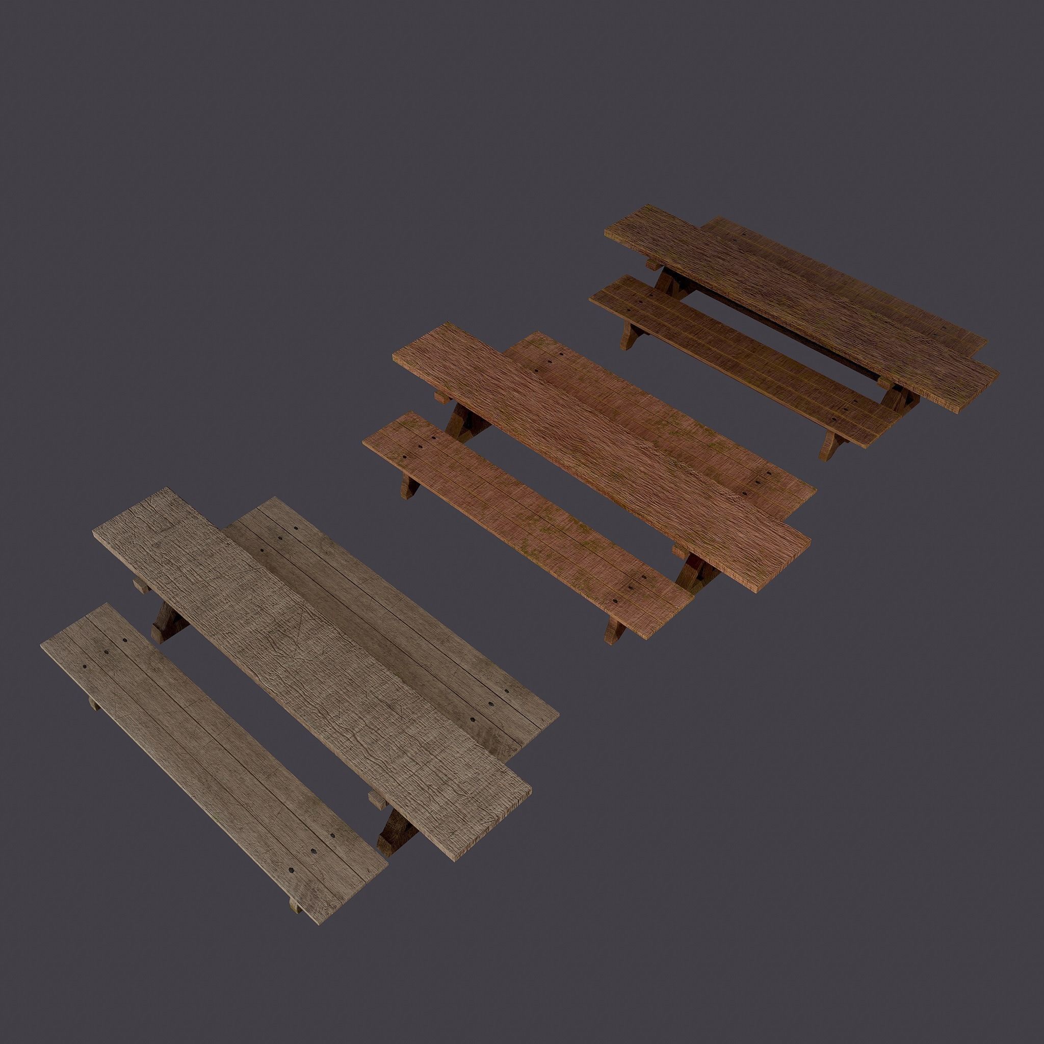 Tables and Benches Package 3D Model Collection_5