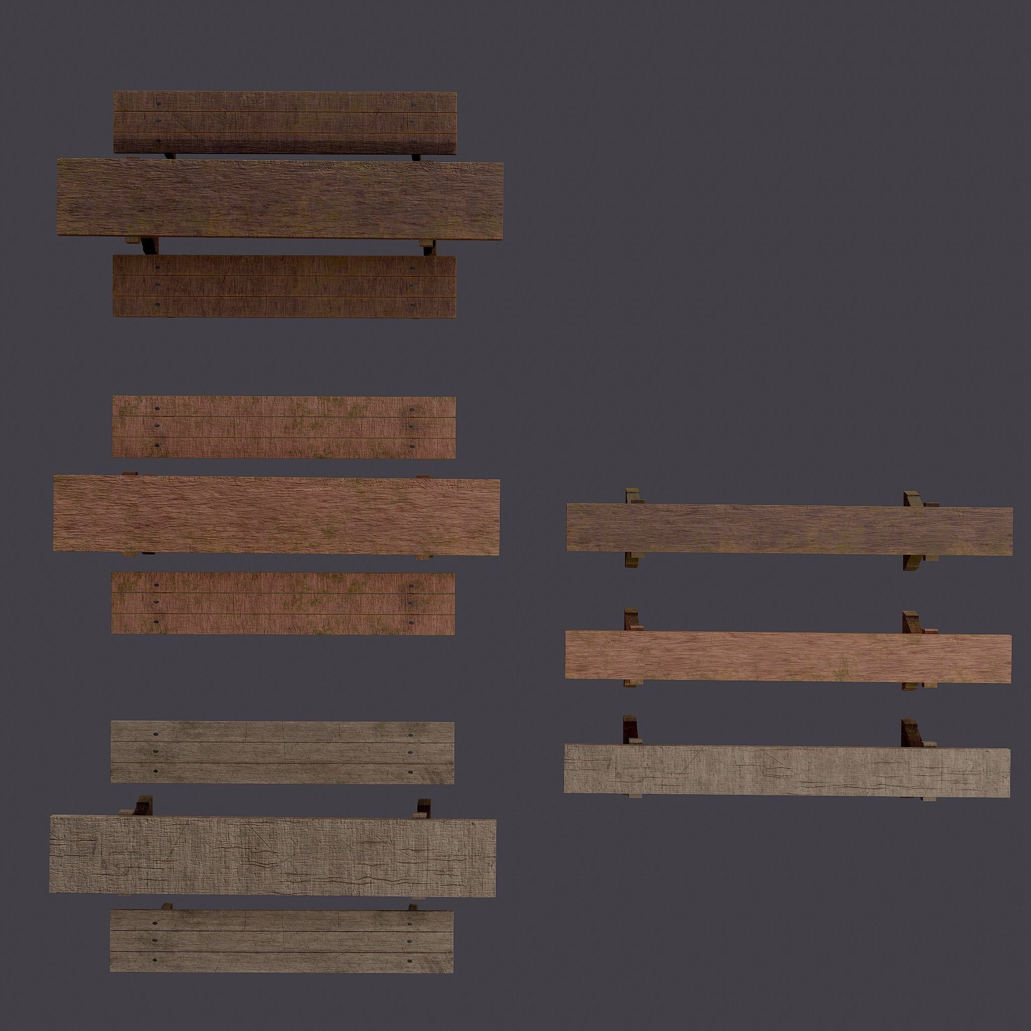 Tables and Benches Package 3D Model Collection_6