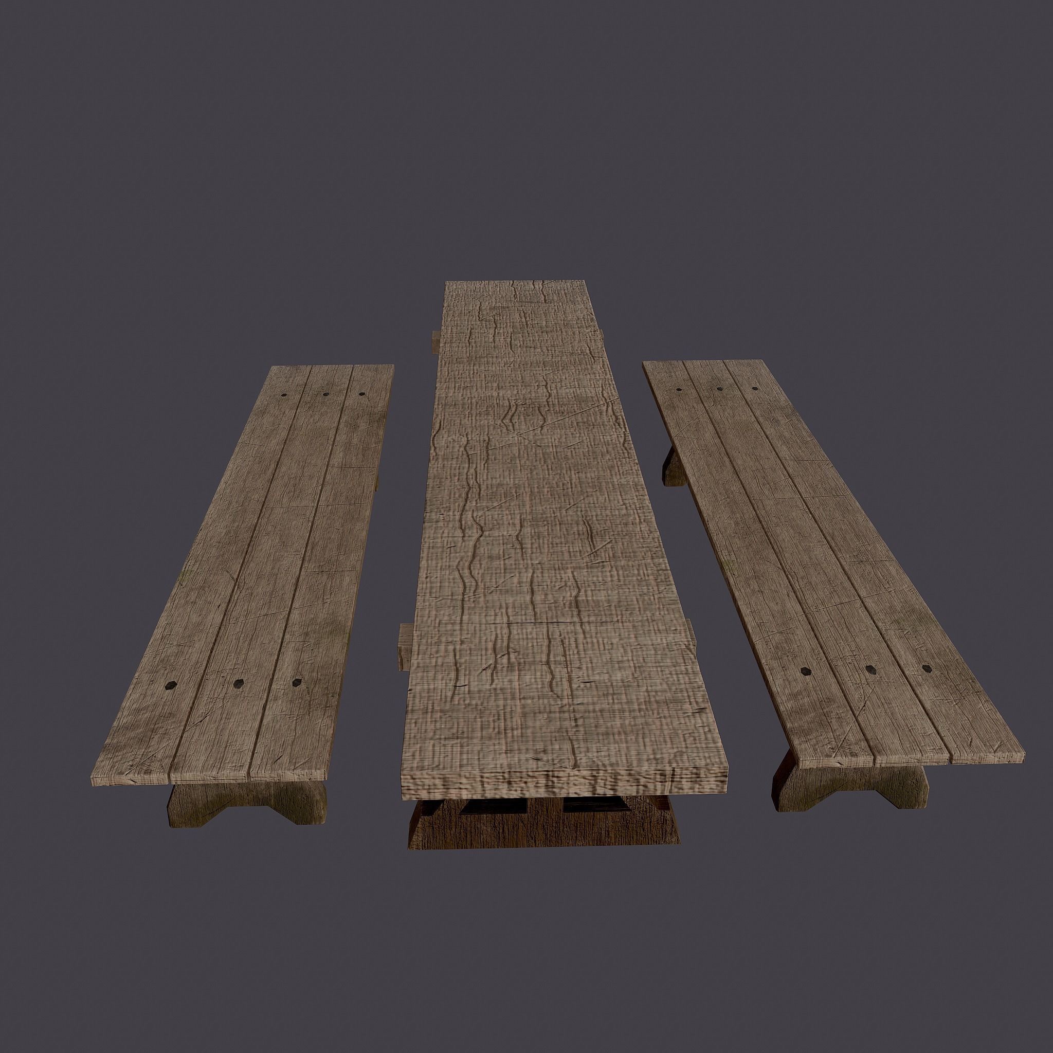 Tables and Benches Package 3D Model Collection_12