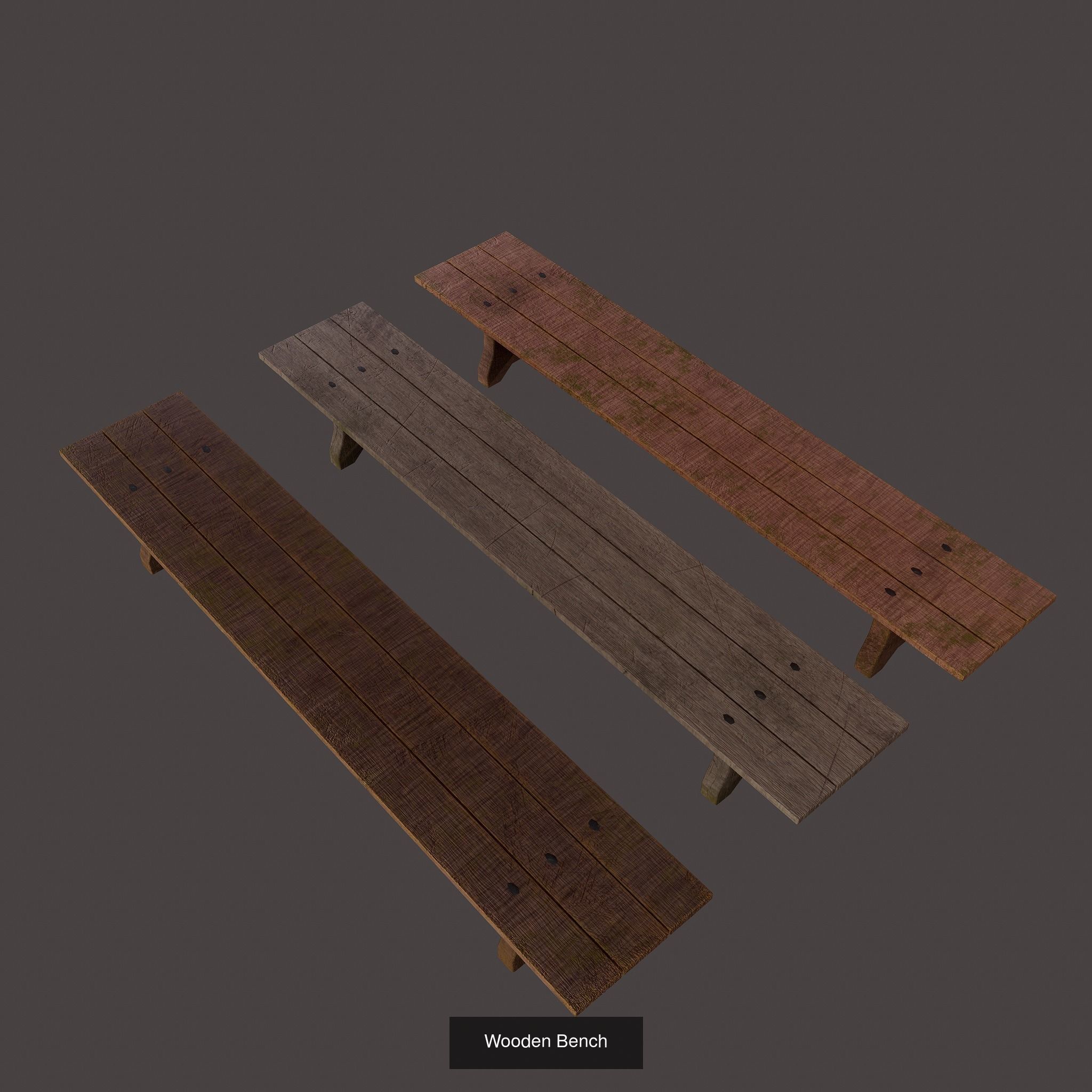 Tables and Benches Package 3D Model Collection_7