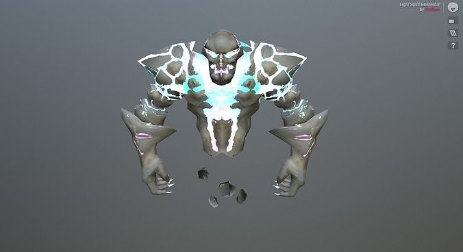 Light Spirit Elemental Low-poly 3D model